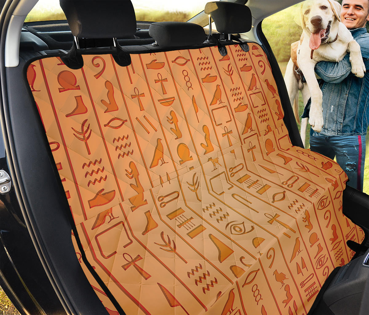 Egyptian Hieroglyphs Symbol Print Pet Car Back Seat Cover