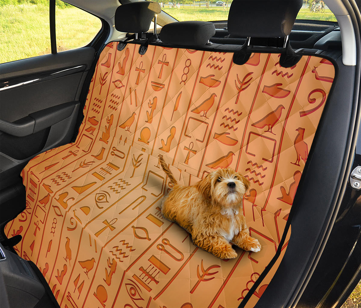 Egyptian Hieroglyphs Symbol Print Pet Car Back Seat Cover