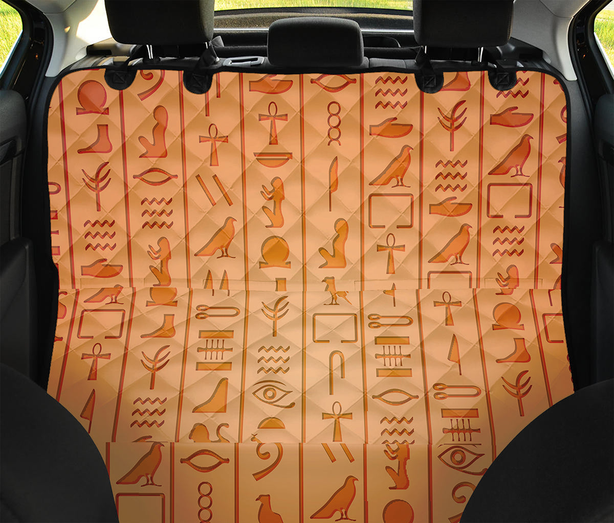 Egyptian Hieroglyphs Symbol Print Pet Car Back Seat Cover