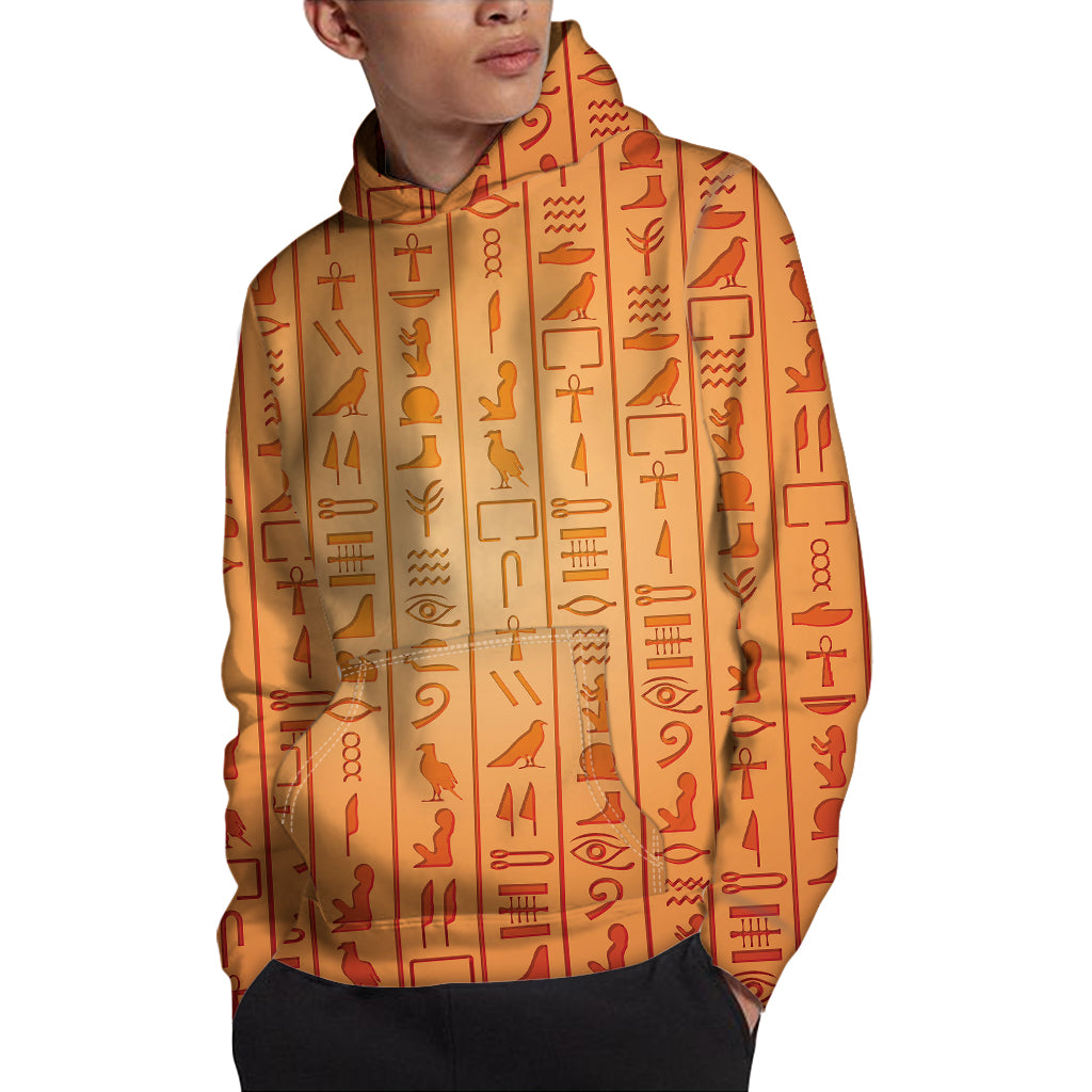 Egyptian Hieroglyphs Symbol Print Pullover Hoodie