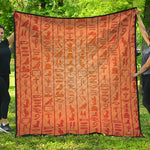 Egyptian Hieroglyphs Symbol Print Quilt