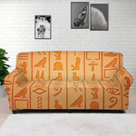 Egyptian Hieroglyphs Symbol Print Sofa Cover