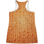 Egyptian Hieroglyphs Symbol Print Women's Racerback Tank Top