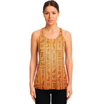 Egyptian Hieroglyphs Symbol Print Women's Racerback Tank Top
