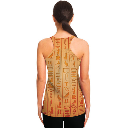 Egyptian Hieroglyphs Symbol Print Women's Racerback Tank Top