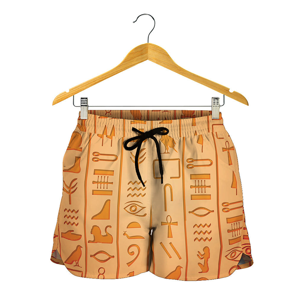 Egyptian Hieroglyphs Symbol Print Women's Shorts