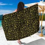 Egyptian Symbols Pattern Print Beach Sarong Wrap