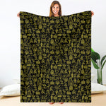 Egyptian Symbols Pattern Print Blanket