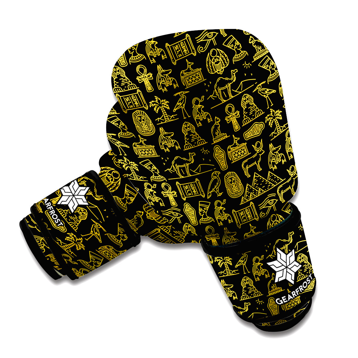 Egyptian Symbols Pattern Print Boxing Gloves