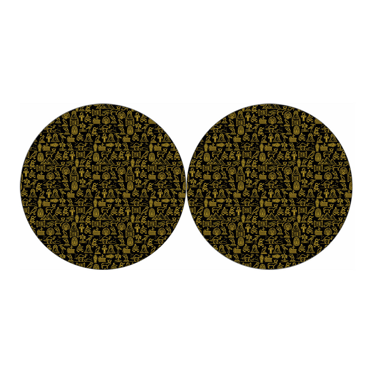 Egyptian Symbols Pattern Print Car Coasters