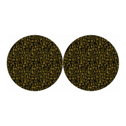 Egyptian Symbols Pattern Print Car Coasters