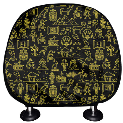 Egyptian Symbols Pattern Print Car Headrest Covers