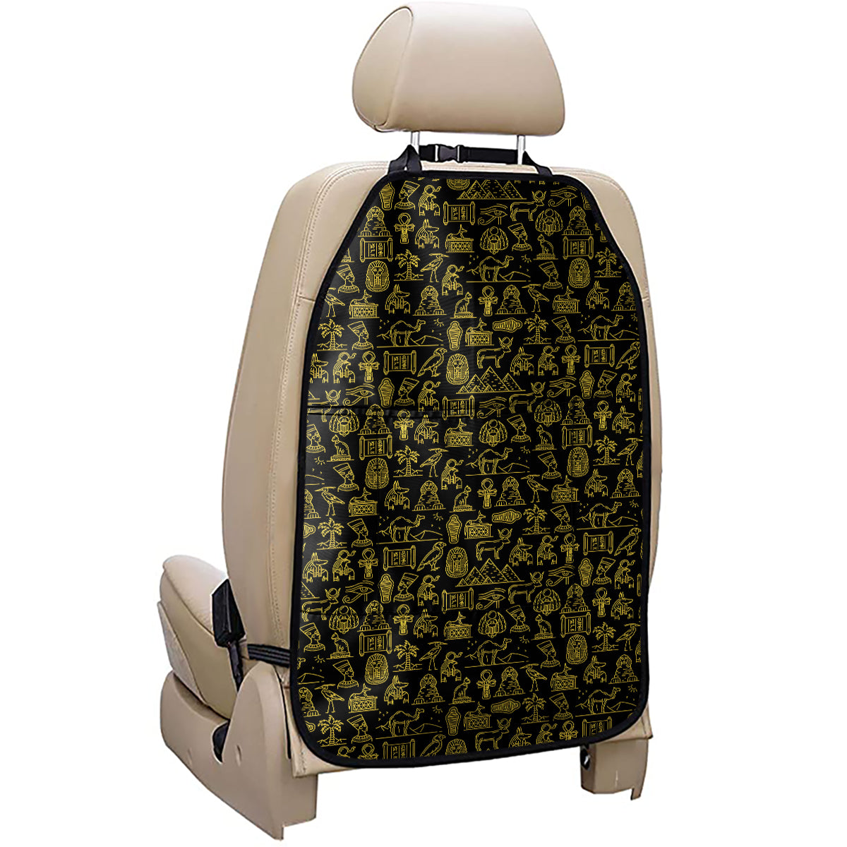 Egyptian Symbols Pattern Print Car Seat Organizers