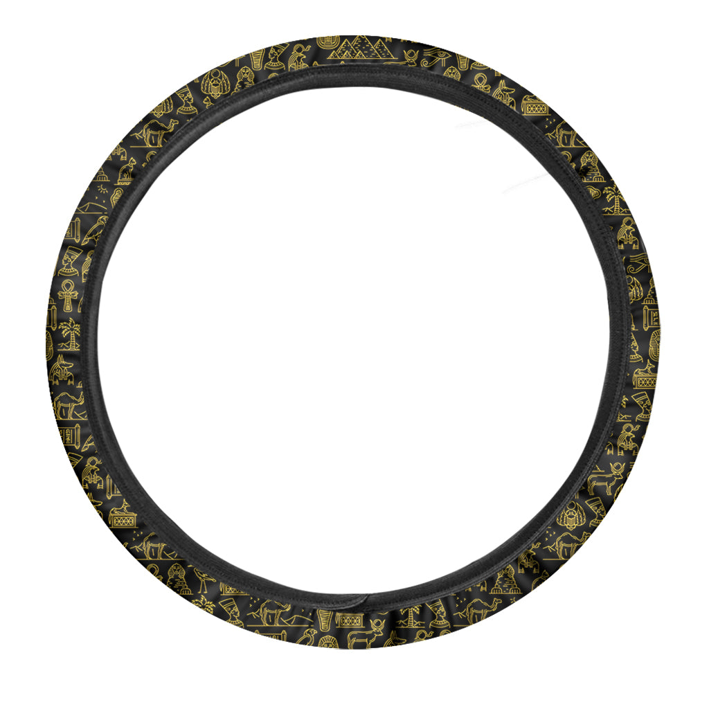 Egyptian Symbols Pattern Print Car Steering Wheel Cover