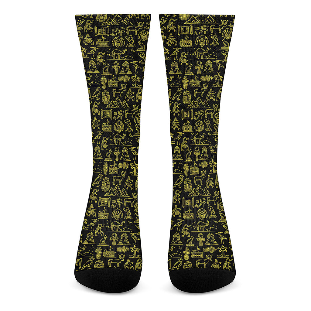 Egyptian Symbols Pattern Print Crew Socks