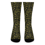 Egyptian Symbols Pattern Print Crew Socks