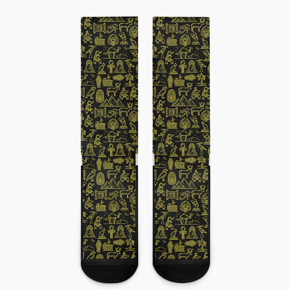 Egyptian Symbols Pattern Print Crew Socks