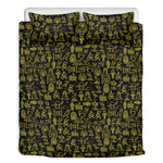 Egyptian Symbols Pattern Print Duvet Cover Bedding Set