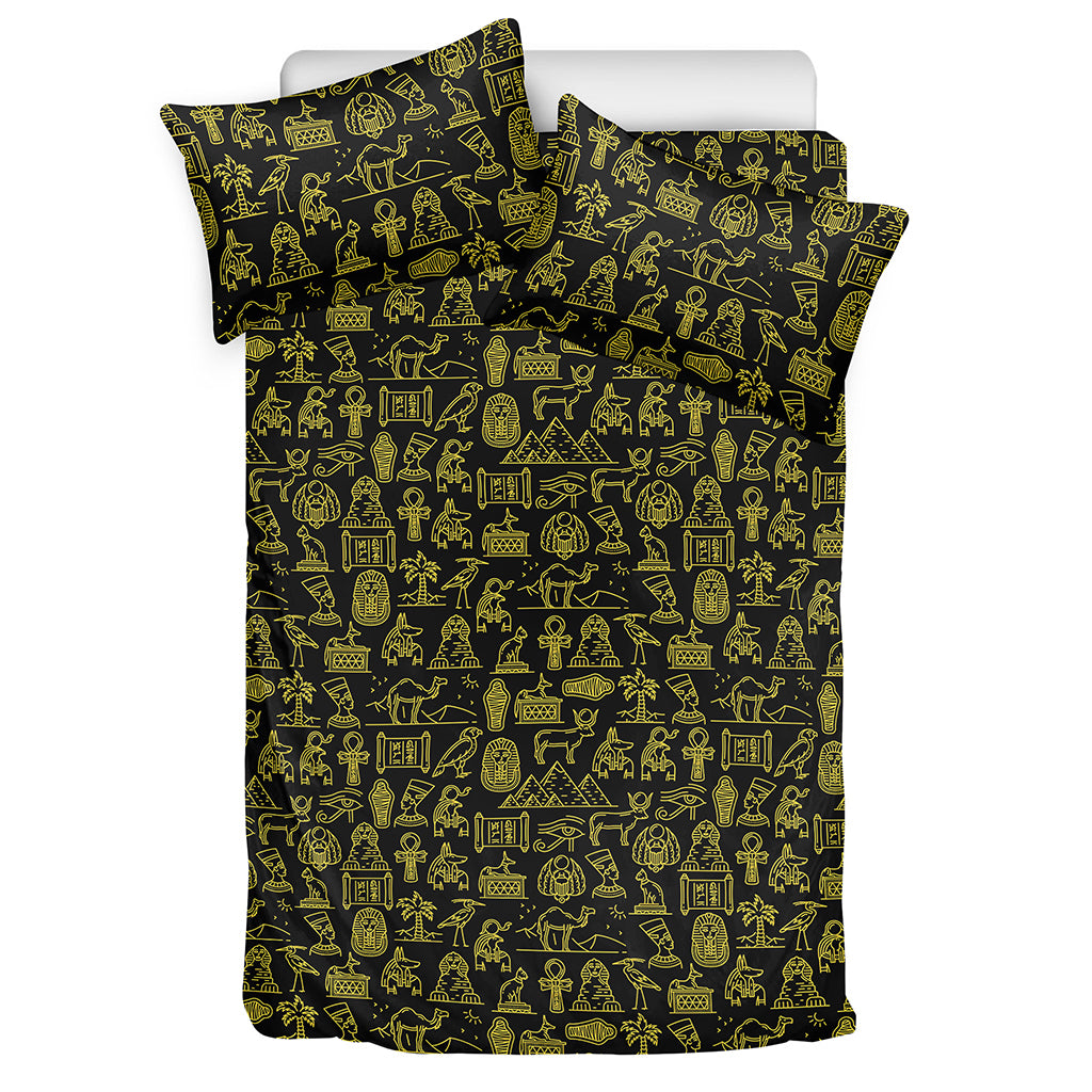 Egyptian Symbols Pattern Print Duvet Cover Bedding Set