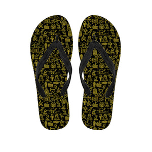 Egyptian Symbols Pattern Print Flip Flops