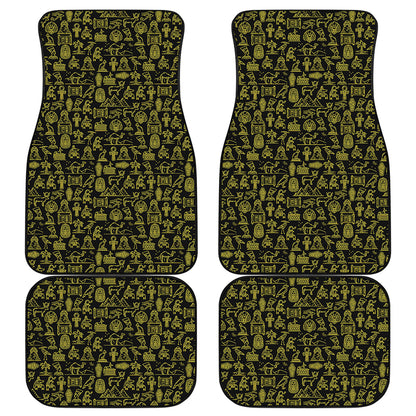 Egyptian Symbols Pattern Print Front and Back Car Floor Mats