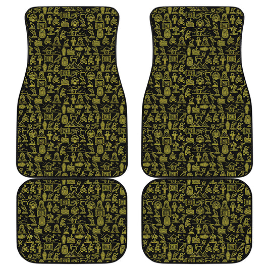 Egyptian Symbols Pattern Print Front and Back Car Floor Mats