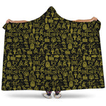 Egyptian Symbols Pattern Print Hooded Blanket