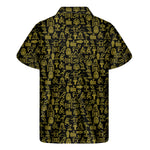 Egyptian Symbols Pattern Print Men's Short Sleeve Shirt