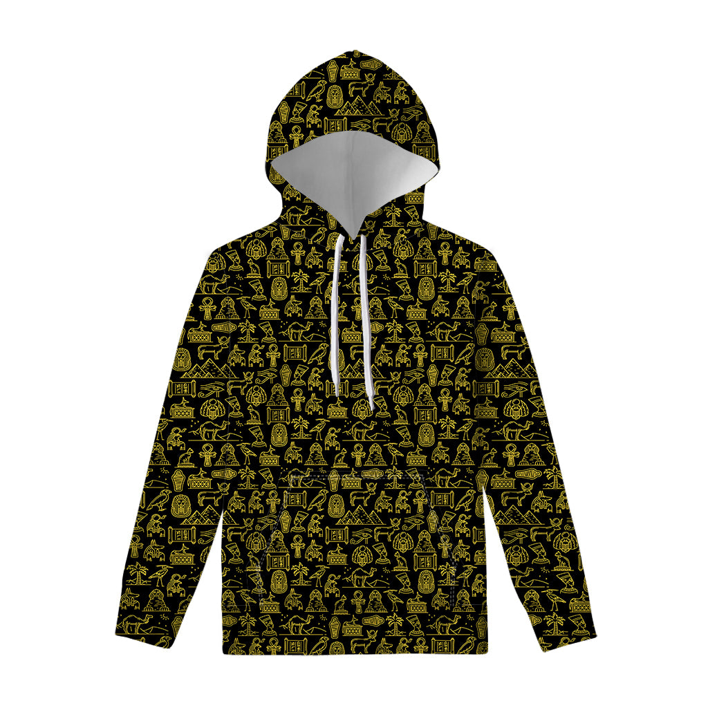 Egyptian Symbols Pattern Print Pullover Hoodie