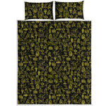 Egyptian Symbols Pattern Print Quilt Bed Set