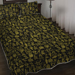 Egyptian Symbols Pattern Print Quilt Bed Set