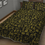 Egyptian Symbols Pattern Print Quilt Bed Set
