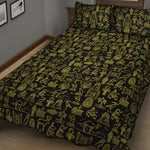 Egyptian Symbols Pattern Print Quilt Bed Set