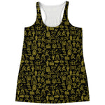 Egyptian Symbols Pattern Print Women's Racerback Tank Top