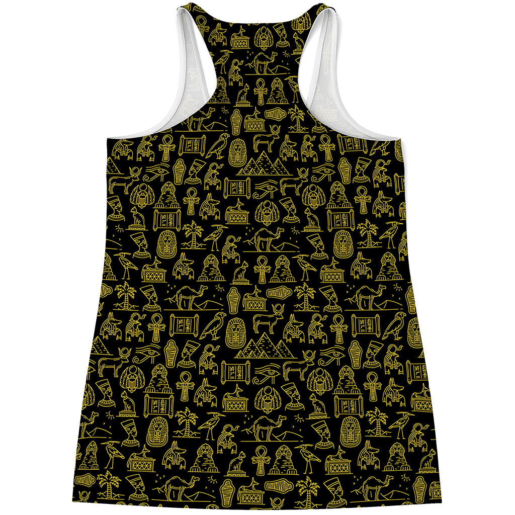 Egyptian Symbols Pattern Print Women's Racerback Tank Top