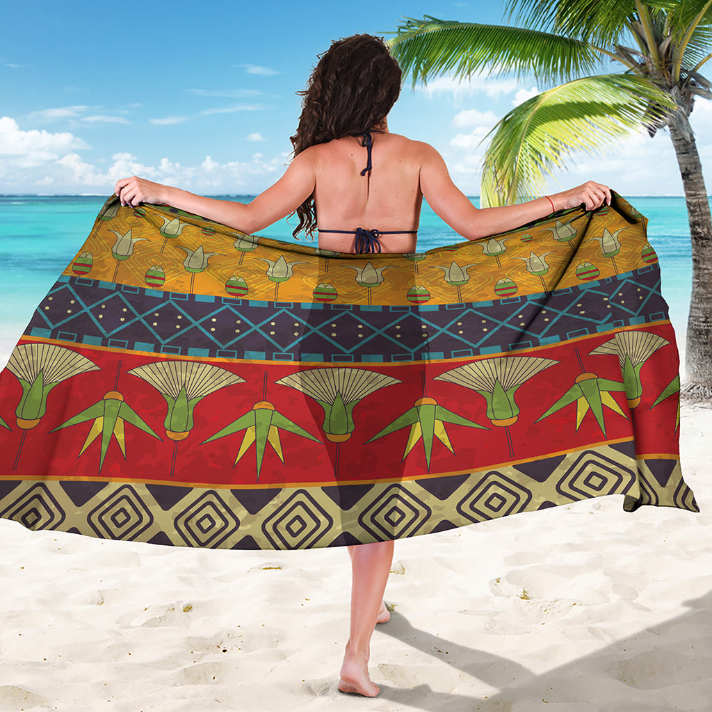 Egyptian Tribal Pattern Print Beach Sarong Wrap