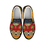 Egyptian Tribal Pattern Print Black Slip On Shoes