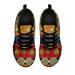 Egyptian Tribal Pattern Print Black Sneakers