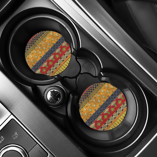 Egyptian Tribal Pattern Print Car Coasters