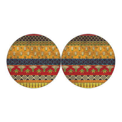Egyptian Tribal Pattern Print Car Coasters