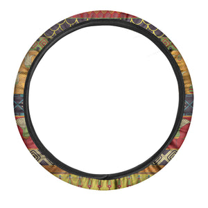 Egyptian Tribal Pattern Print Car Steering Wheel Cover