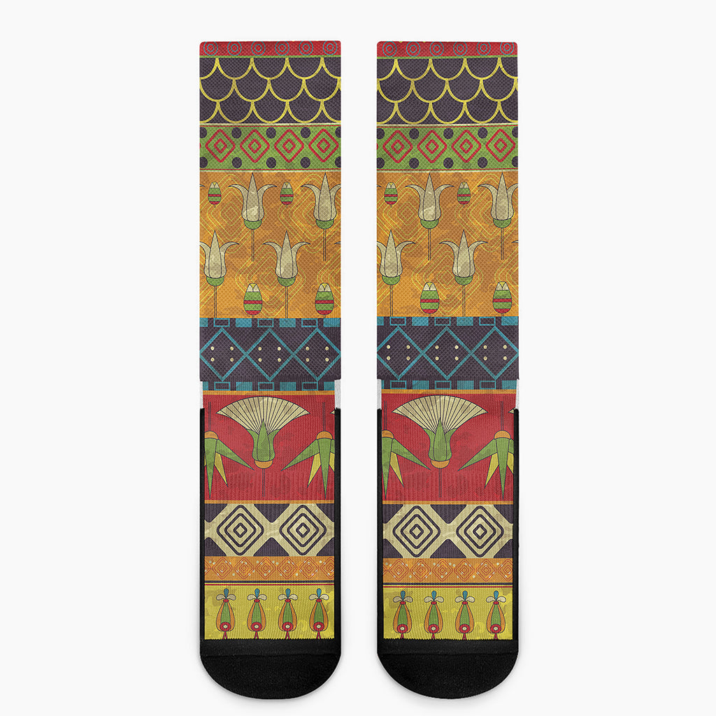 Egyptian Tribal Pattern Print Crew Socks