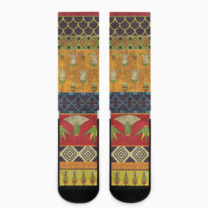 Egyptian Tribal Pattern Print Crew Socks