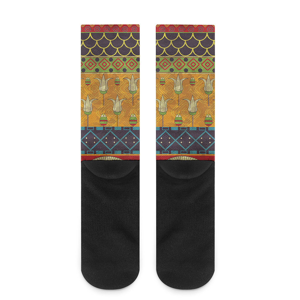 Egyptian Tribal Pattern Print Crew Socks