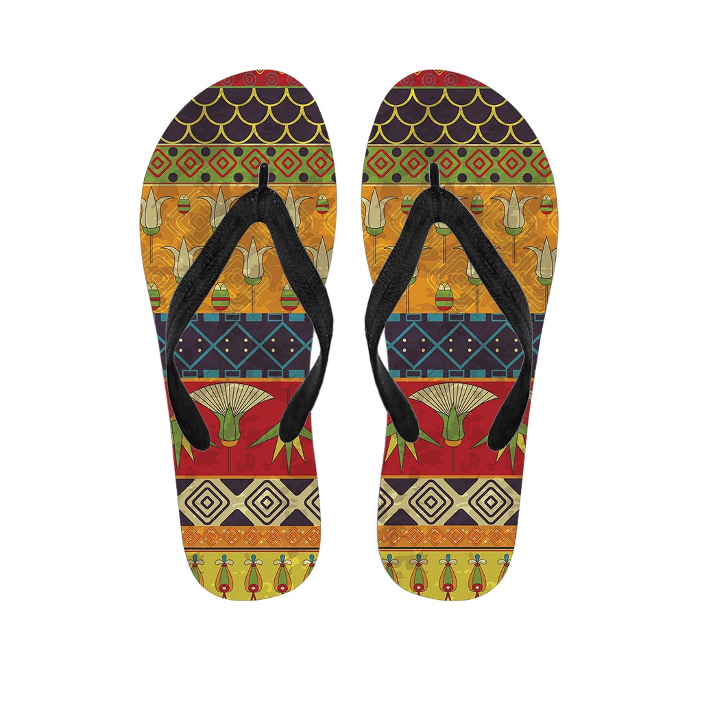 Egyptian Tribal Pattern Print Flip Flops