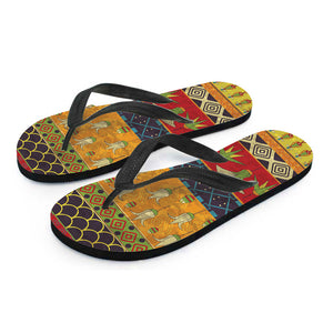 Egyptian Tribal Pattern Print Flip Flops