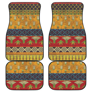 Egyptian Tribal Pattern Print Front and Back Car Floor Mats