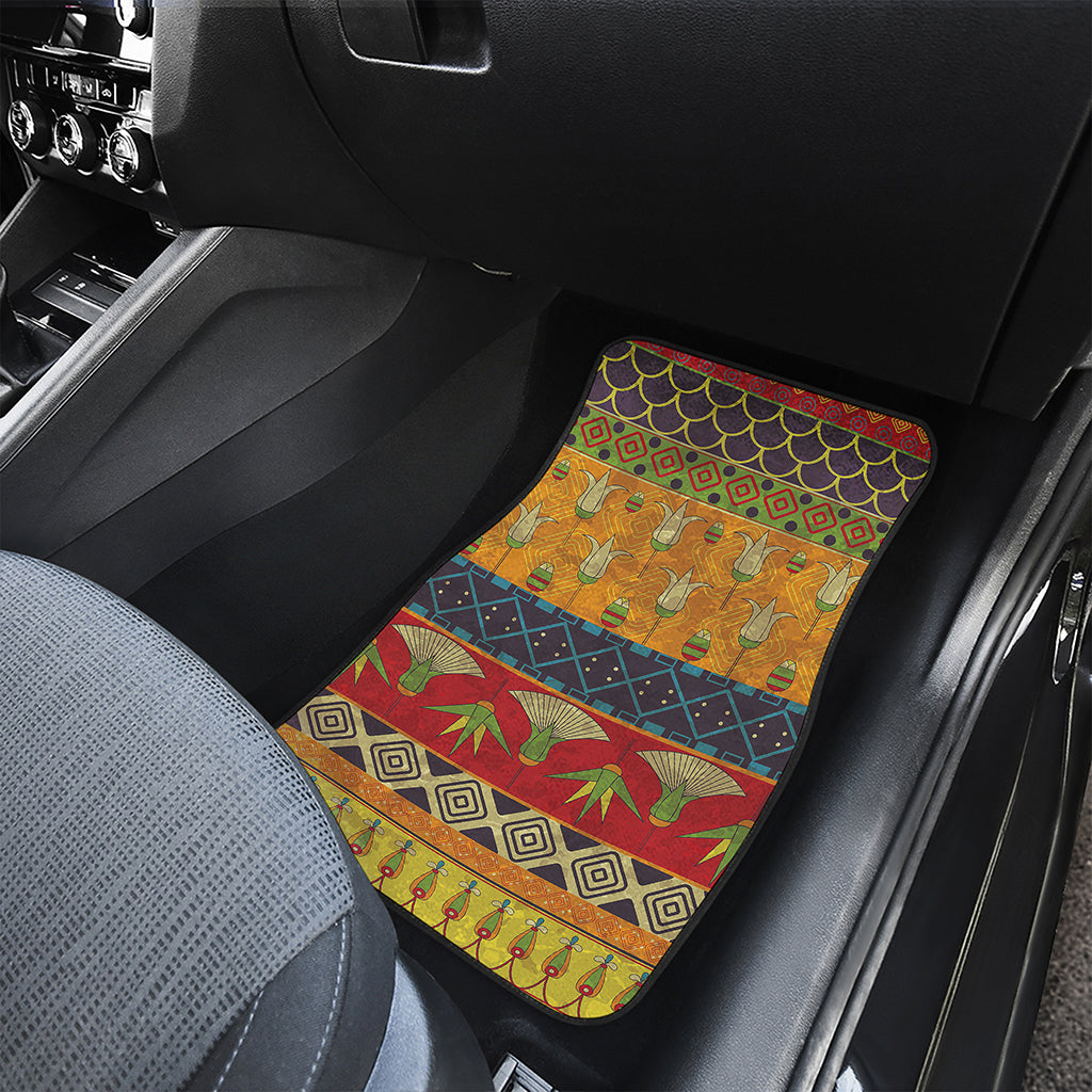Egyptian Tribal Pattern Print Front and Back Car Floor Mats