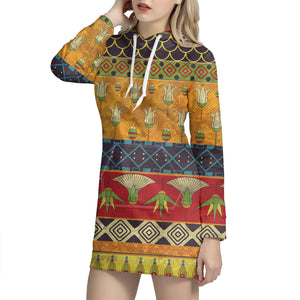 Egyptian Tribal Pattern Print Hoodie Dress