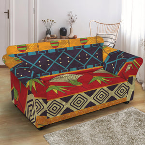 Egyptian Tribal Pattern Print Loveseat Slipcover